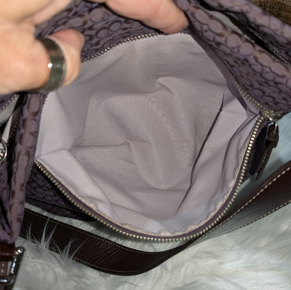 *RARE* COACH Purple Signature Canvas Convertible Duffle Crossbody Bag - Picture 7 of 7